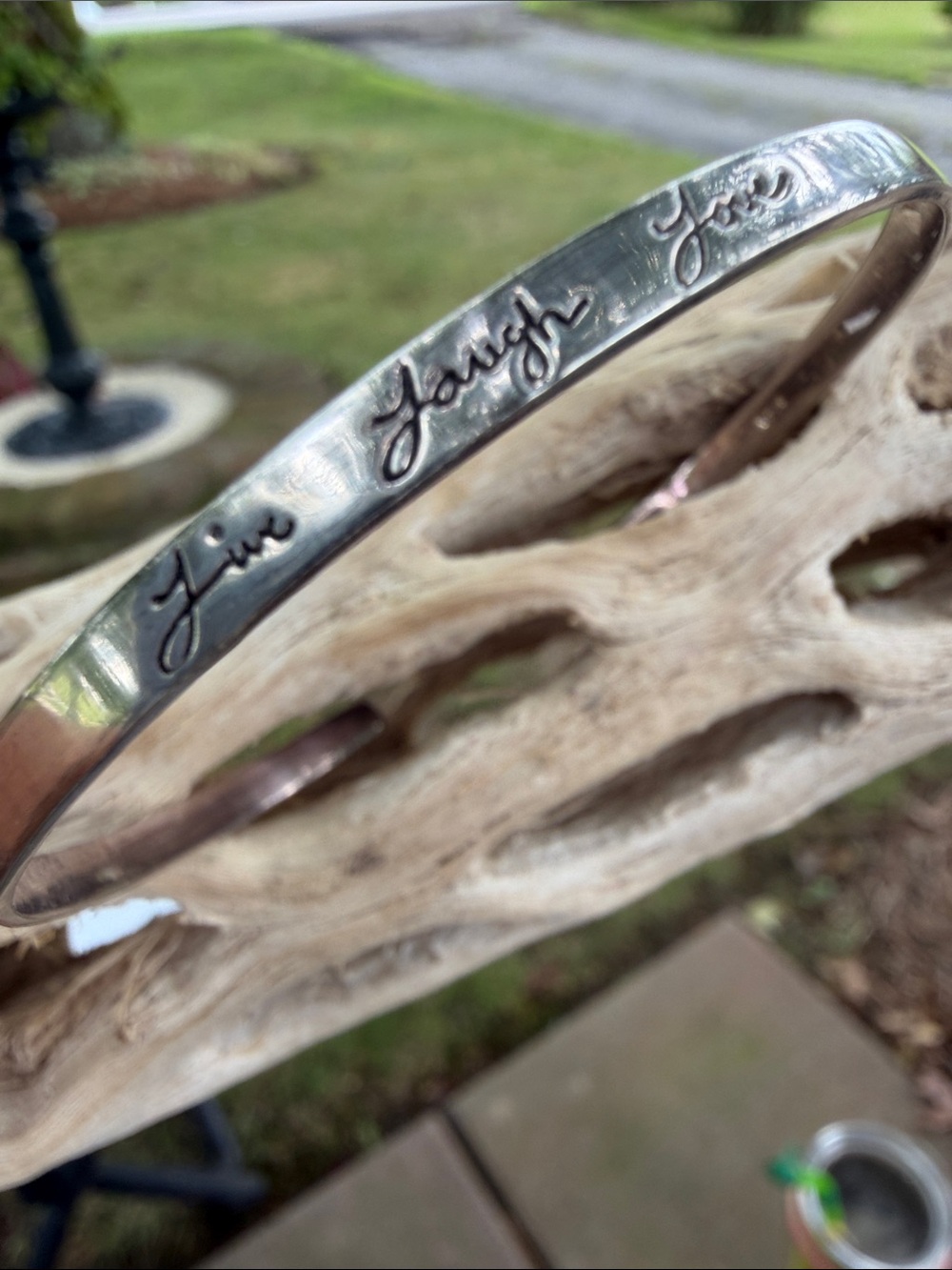 Sterling Bracelet “Live  Laugh  Love”